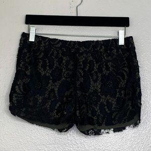 Rieley Black Floral Lace Shorts Size S.  Lined